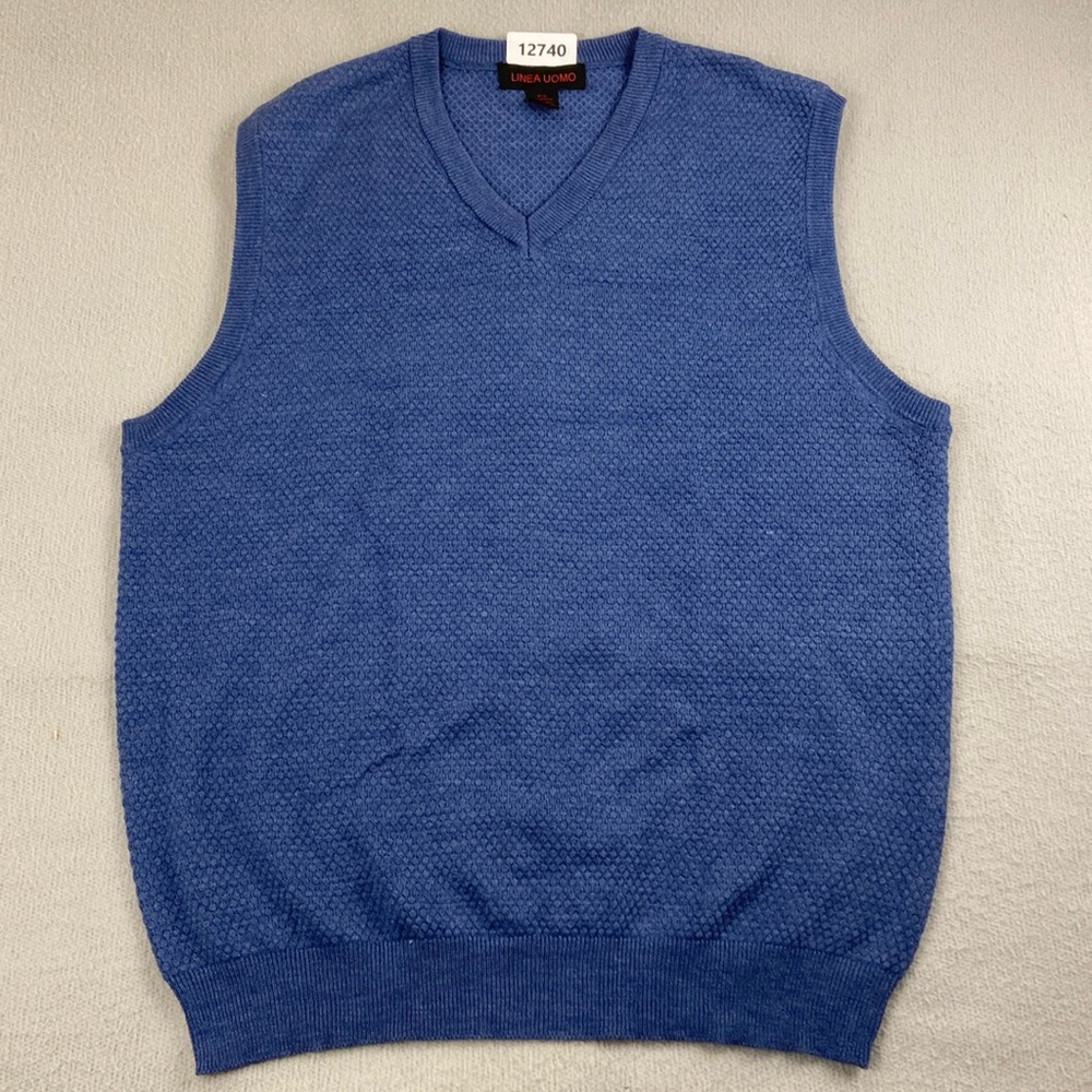 Linea Uomo 100% Acrylic Sweater Vest 2XL Blue - #12740